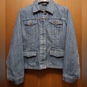 Eddie Bauer 100% Cotton Blue Jean Jacket Size Large